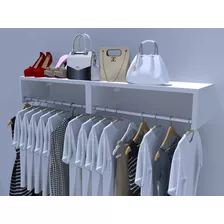 Kit 2 Cabideiros Parede Arara Porta Roupas Quarto Multibranc Cor Branco