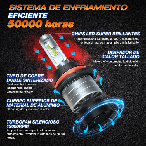 Kit De Faros Focos Led 9007 Luz Alta O Baja 80w Para Ford Foto 2