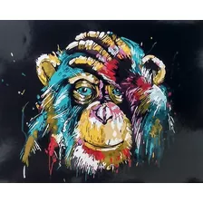 Tela Para Pintura Por Números 40x50cm. Macaco Psico 2021