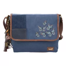 Cartera Textil Mujer Butterfly Cross Azul Rockford