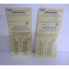 Lote Com 2 Volantes De Loteria Esportiva Teste 167 1974