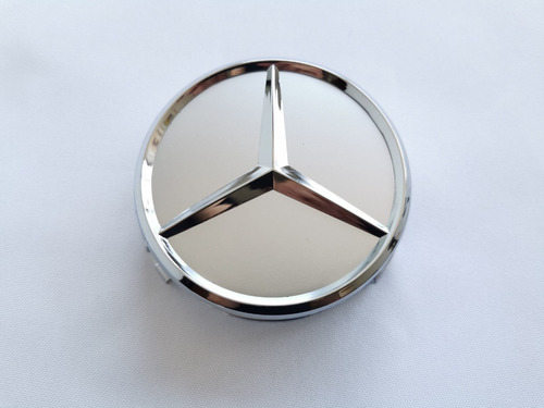 4 Tapas Centro De Rin Mercedes Benz, 75mm, Silver Matte Foto 4