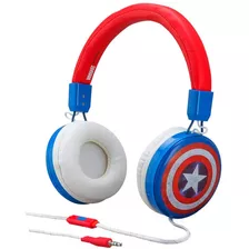 Vincha Auricular Cableado Capitan America Rojo