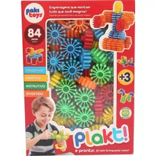 Brinquedo Montar Plakt Engrenagens Educativo Criativo 84 Pcs