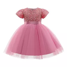 Vestido Elegante De Manga Corta Con Lentejuelas Para Niñas