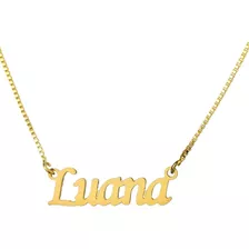 1 Colar De Nome Luana, Semijoia, Banhado Ouro 18k, Atacado