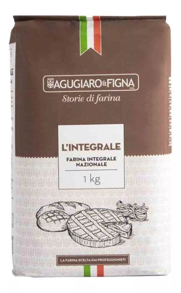 Farinha De Trigo Italiana Integral Agugiaro & Figna 1kg + Nf