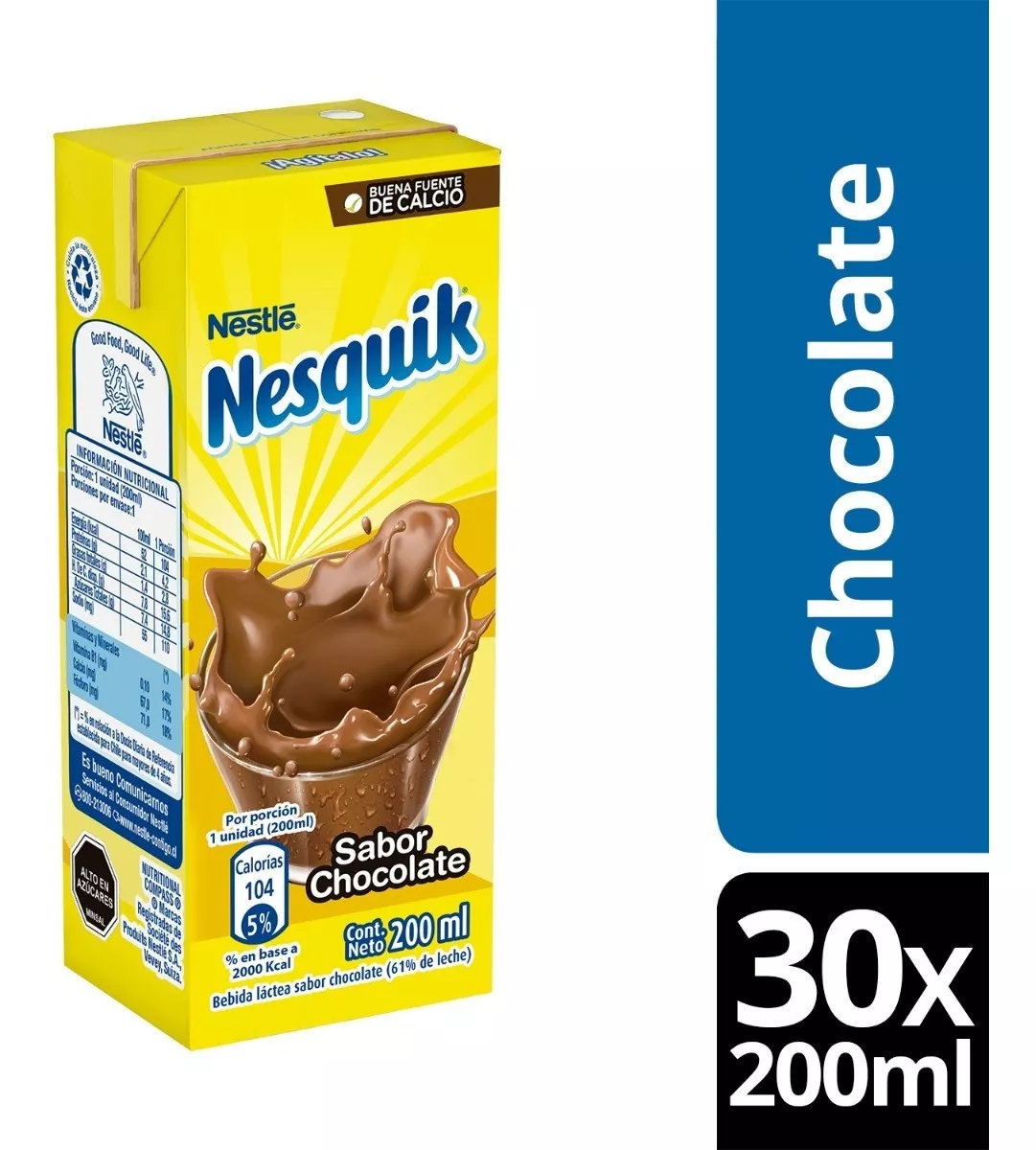 Leche Nesquik® Chocolate Multipack 6x200ml X5 Packs