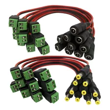 10 Pares Macho Y Hembra Dc Power Pigtail 18 Awg 5a Cabl...