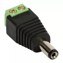 Kit 20 Conector P4 Macho Alimentação Camera Cftv Segurança Cor Preto