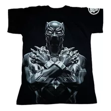 Camiseta Piticas Infantil Adulto Pantera Negra Wakanda Herói