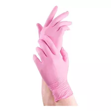 Guantes De Nitrilo Rosado Caja X 100 Uds