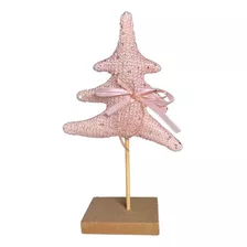 Decoracion Navideña Navidad Arbol Pino Rosa Con Palito Chico