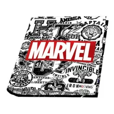 Carpeta Marvel N°3 Escolar Con Ganchos 3x40 Mooving Diseño Marvel Blanco Y Negro