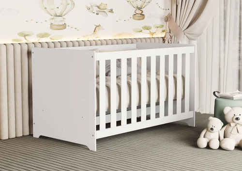Berço Sofá Cama Loft 2x1 Para Bebê, Com 3 Ajustes De Altura E Estrutura Em Mdf Cor Branco