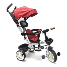 Carriola Triciclo De Bebe Infantil Con Manubrio Cesta Timbre Color Rojo