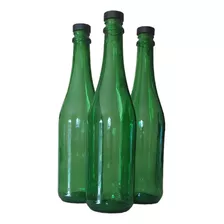 6 Botellas Vidrio Verde 750ml Corcho Tipo Sidra