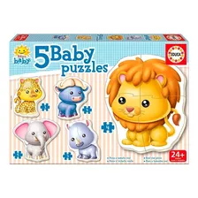 Baby Puzzles Rompecabezas Animales Salvajes 5 En 1 