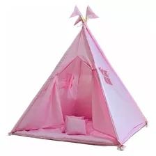 Cabana Infantil Teepee + Tapete Acolchoado Rosa Bebe