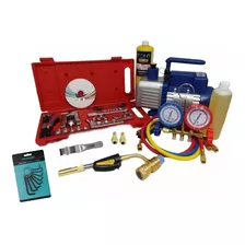 Kit Refrigeração Ferramentas Bomba De Vácuo 6cfm Manifold