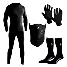 Equipo Termico Remera + Calza + Guantes + Máscara + Medias