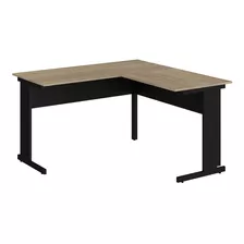 Mesa L Escritório Newcity Pé Metal 1,35cm Clv/pto Weboffice