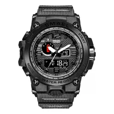 Relógio Militar Masculino Digital Esportivo Smael 1545 Correia Preto