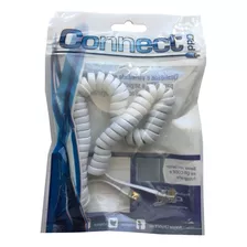 Kit 10 Unid Cabo Telefone Espiral Branco 1 Metro 018-0302