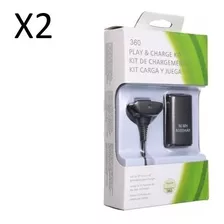 X2 Kit Carga Y Juega Control Xbox 360 Batería 8000 Mah