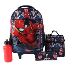Pack Escolar 4pcs Mochila Lonchera Estuche Spiderman - Intek
