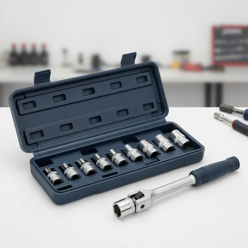 Kit Bremen: Juego Tubos Torx Hembra 9pz 8-24 Enc 1/2 + Llave Fuerza Enc 1/2 38cm Profesional