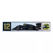 Ayrton Senna Adesivo Lotus Preta Original Oficial 30x6 Pvc