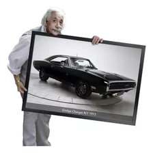 Quadro E Moldura American Vintage Cars Musclecars A1 84x60cm