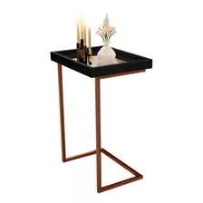 Mesa De Apoio 4774 Preto Pé De Ferro Bronze Jb Bechara