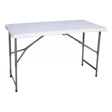 Mesa Plegable Tipo Portafolio 122 Cm Ajustable Altura Color Blanco