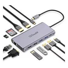 Hub Usb C Qgeem 12 En 1 De Triple Pantalla Estacion De Ac