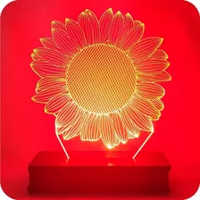 Lámpara Led 3d Flor Girasol Regalo Rgb 16 Colores 220v