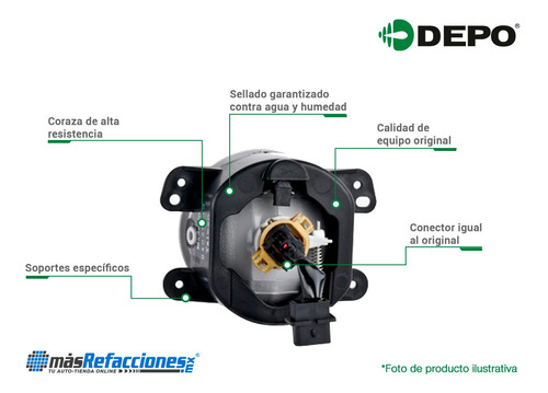 Faro Para Niebla Derecho Depo Ml320 Del 2007 Al 2009 Foto 3