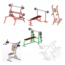 + De 80 Projetos P/ Fabricação Máquinas Academia Musculação