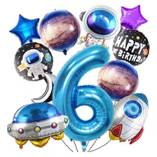 Globos Metálicos De Astronauta Para Fiesta De 6º Cumpleaños 