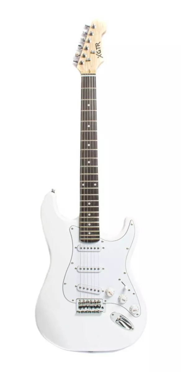 Guitarra Eléctrica Xgtr St111 Stratocaster De Aliso Sólido Blanca Con Diapasón De Palo De Rosa