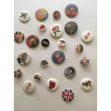 Lote 48 Botons / Buttons Metal Antigos 24 Tipos - 2 De Cada