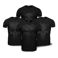Kit 4 Camisetas Militares Punisher Dark Paisana Team Six