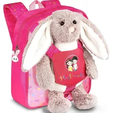 Play Friends Mochila Con Peluche Para Niñas Rosado Disponibl