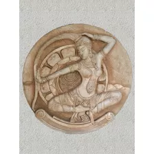 Medallón Hindu De Pared Placa De Piedra Grande 130cm Labrado