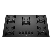 Fogão Cooktop 5 Bocas Preto Mesa Vidro Atlas Agile Up Bivolt