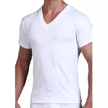 Zaga Playera Cuello En V Caballero Blanca 12 Piezas 