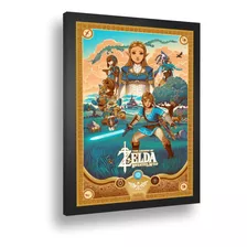 Quadro Decorativo Poster The Legende Of Zelda Game Vidro A3