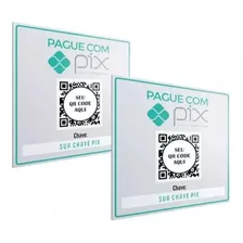 Placa Personalizada Pix Logo Empresa Pagamento Qrcod 20x20cm