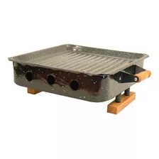 Brasero Brogas De Mesa Premium Asas De Madera Asado